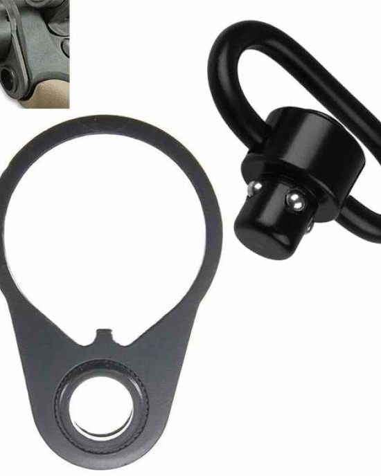 QD End Plate With Push Button Swivel Sling Attachment