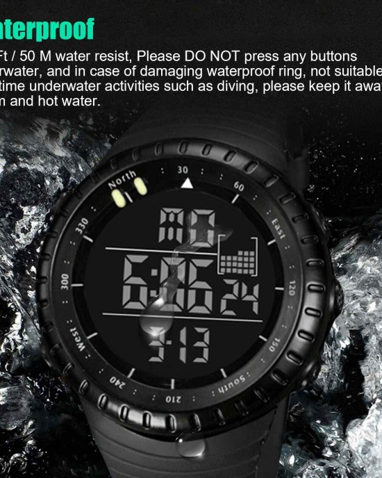 Military Tactical Style LED Digital Sports Watch