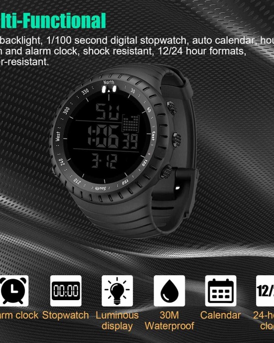Military Tactical Style LED Digital Sports Watch