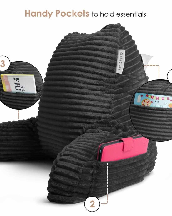 Plush Backrest Reading Pillow With Arms