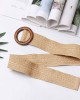 Womens Braided Vintage Wide Elastic Stretch Waist Belt Retro Cinch Belt Braided Belt for Women Lady apricot (35in)