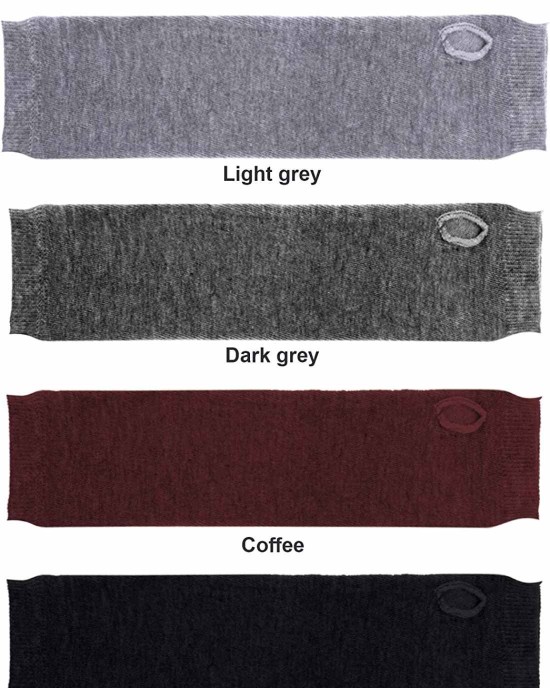 Bememo 4 Pairs Punk Gothic Long Fingerless Gloves Halloween Knitted Arm Warmer Elbow Length Gloves Thumb Hole Gloves