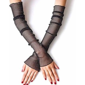 Women's UV Protection Long Lace Gloves Cooling or Warmer Arm Sleeves 2 Purposes Sunscreen Cuffs