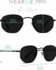 WearMe Pro - Geometric Round Gold Frame Retro Polarized Sunglasses