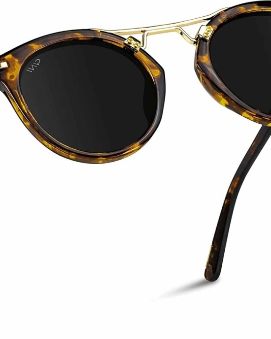 WearMe Pro - Polarized Round Vintage Retro Mirrored Lens Women Metal Frame Sunglasses