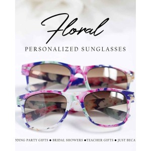 Bride Tribe Sunglasses Floral Pattern Set of 7 | Bridesmaid Proposal Box