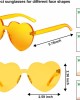 15 Pairs Heart Shaped Love Rimless Sunglasses Transparent Candy Color Frameless Glasses Tinted Eyewear