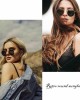 Pro Acme Small Round Sunglasses for Women Men Classic Crystal Glass Lens Retro Circle Metal SunGlasses,50mm