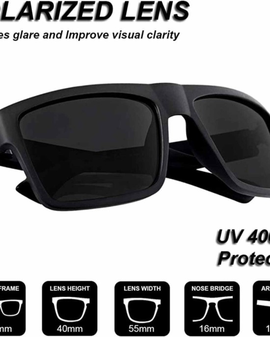 Retro Polarized Sunglasses for Men and Women Classic Vintage Square Sun Glasses UV400 Protection D918