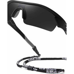 Bevi Polarized Sports Sunglasses TR90 Unbreakable Frame for Men Women Running Cycling Golf Baseball