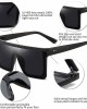 Oversized Flat Top Sunglasses for Women Mens Trendy UV 400 Protection Big Sun Glasses Shades
