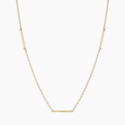 14k Gold Rose Bar Necklace