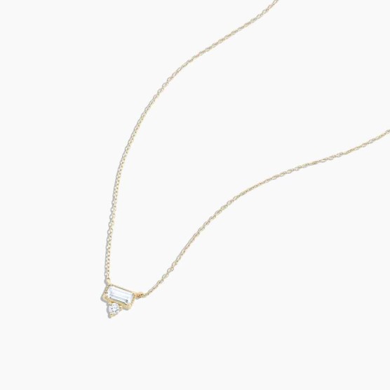 Diamond and Topaz Baguette Necklace