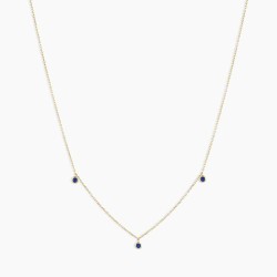 Classic Blue Sapphire Trio Necklace