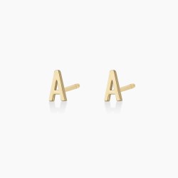 14K Gold Alphabet Studs